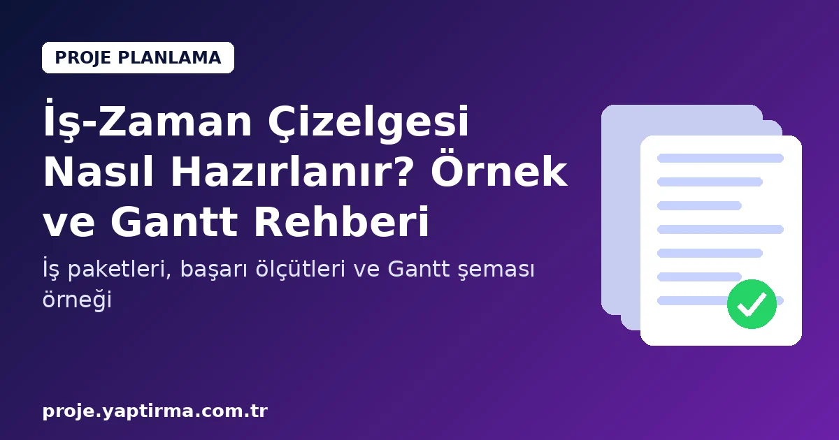 İş-zaman çizelgesi ve Gantt şeması hazırlama rehberi görseli